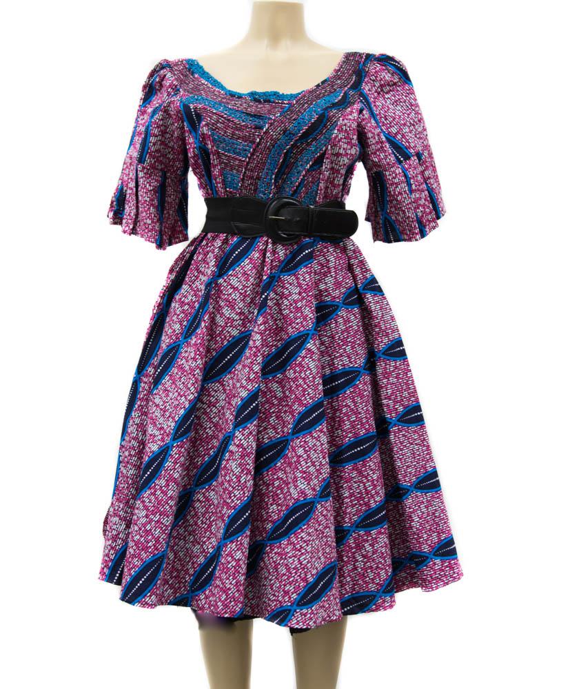 African clothing/ Circular Midi Dress/ Handmade Made in Togo DW37 - Tess World Designs