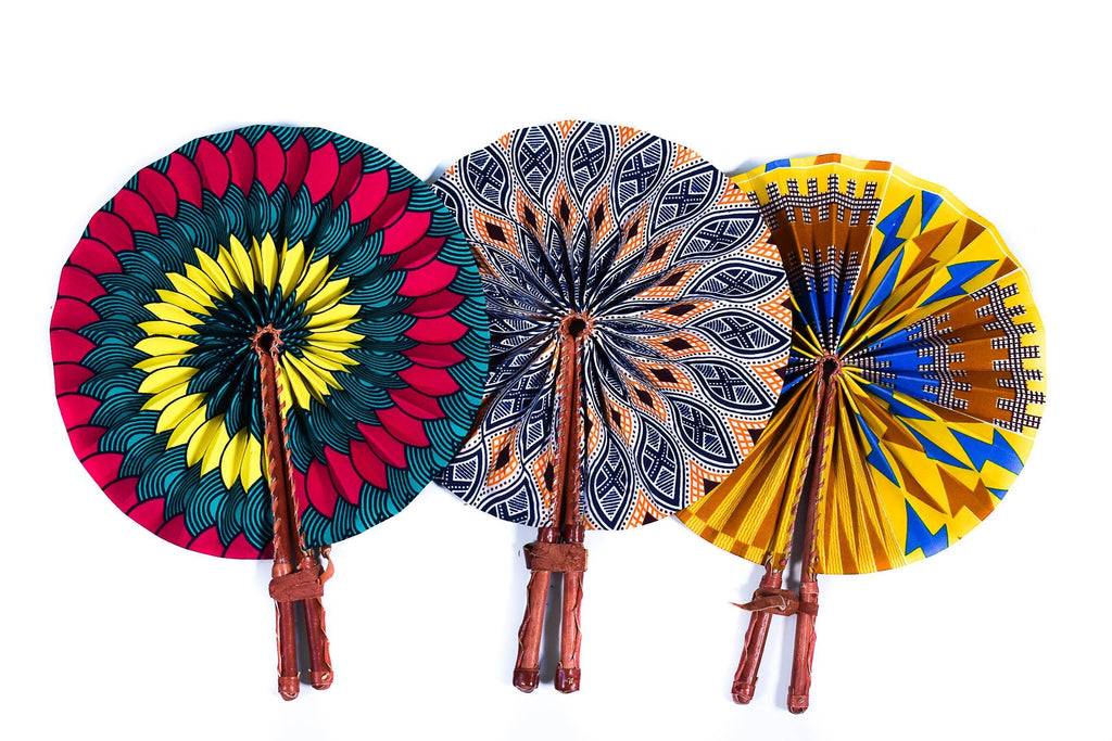 Handmade African fabric fan