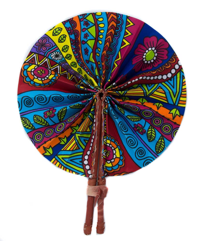 AC153 - Assorted Authentic African Handheld Fan - receive as Pictured - Tess World Designs