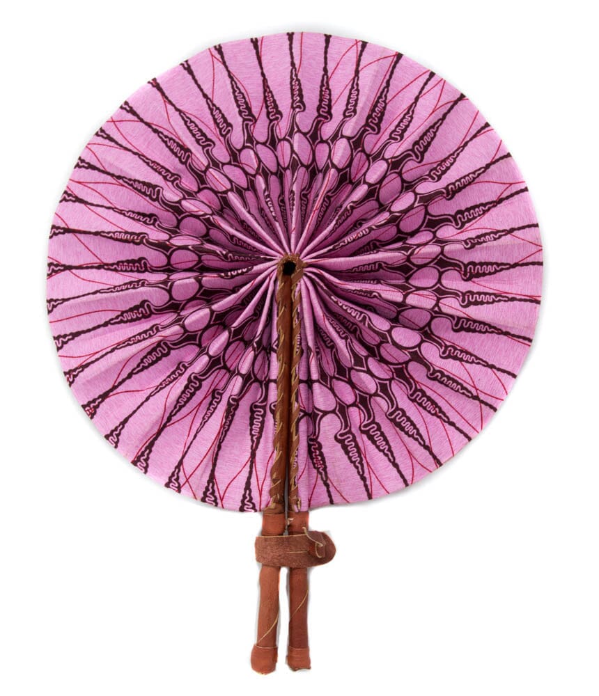 AC155 - Fabric fan African fabric fan/ Pink - Tess World Designs