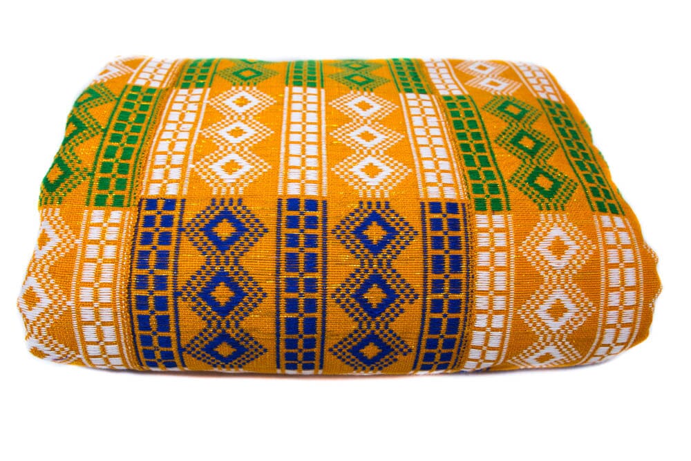 WK55 Kente Cloth/ Authentic Handwoven/ Ghana Fabric/ Dekaworwor - Tess World Designs
