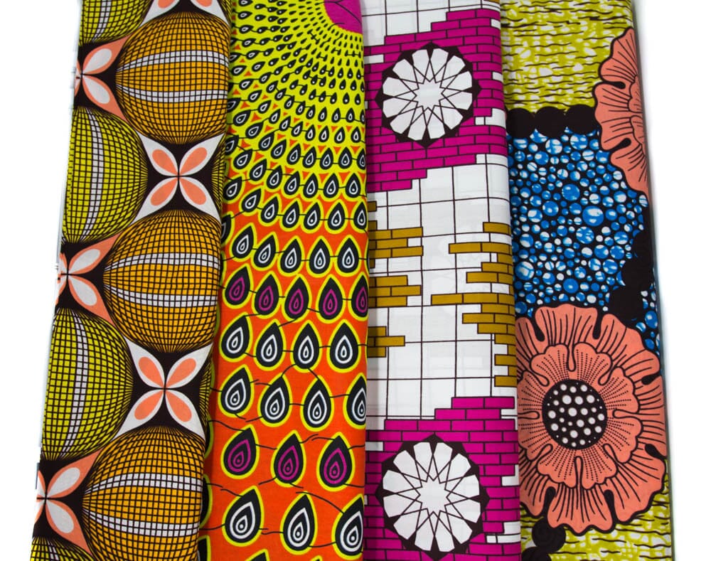 WP1776 - Assorted African Ankara Fabric bundle - 4 pieces of 2 Yards - Tess World Designs