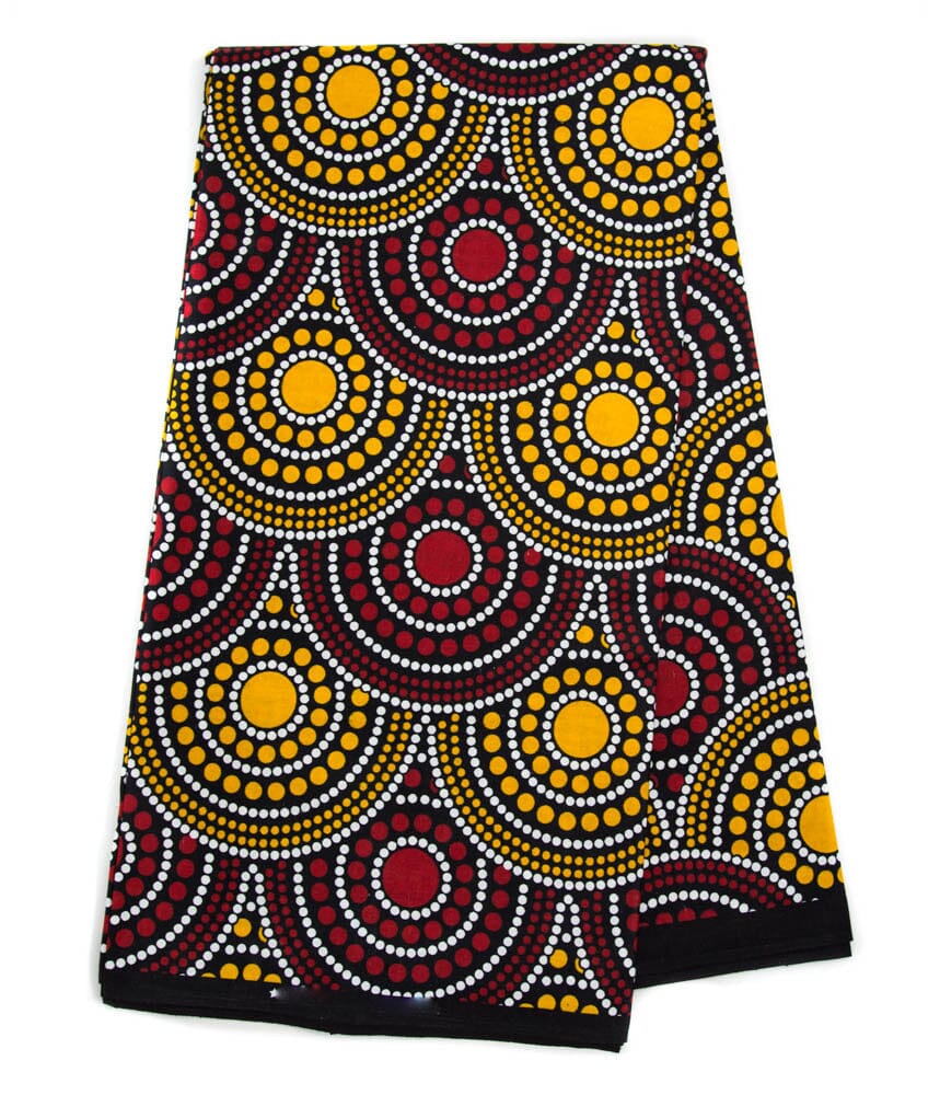 WP1787 - African fabric, Red/Orange Ankara Print - Tess World Designs