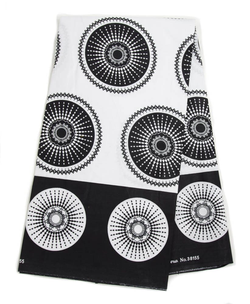WP1796 - African Print Ankara fabric Black and White - Tess World Designs