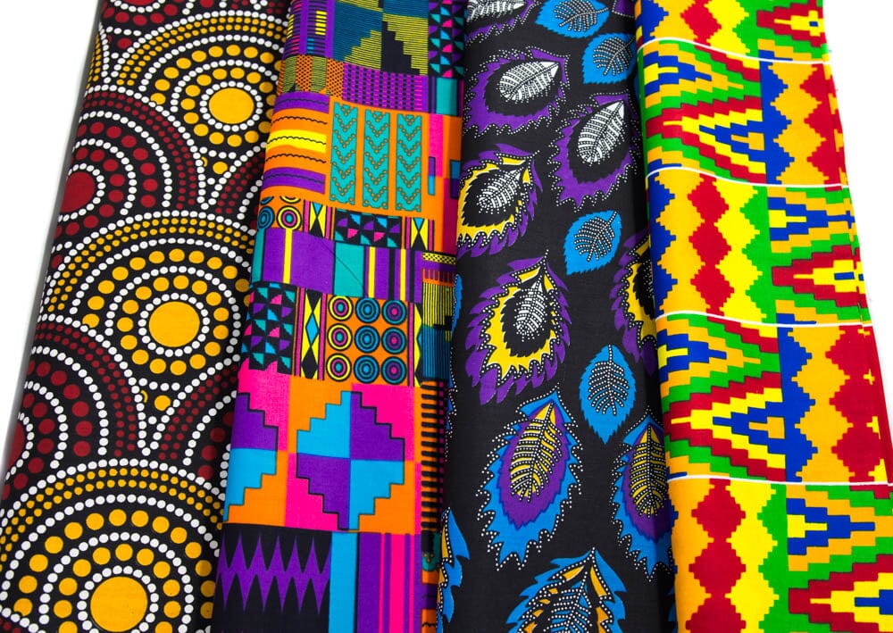 WP1800 - African Fabric Fabric bundle 4 pieces of 2 Yards - Details in Description - Tess World Designs