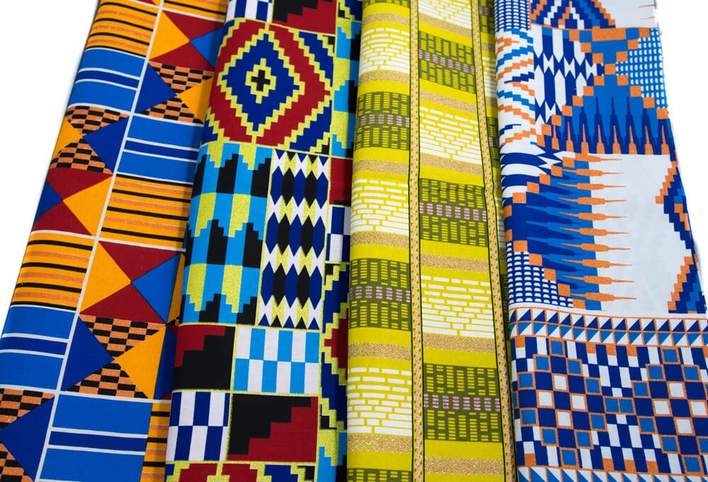 WP1799 - Quality Ankara Fabric Metallic Glitter African Print Fabric bundle, 4 pieces of 2 Yards - Tess World Designs