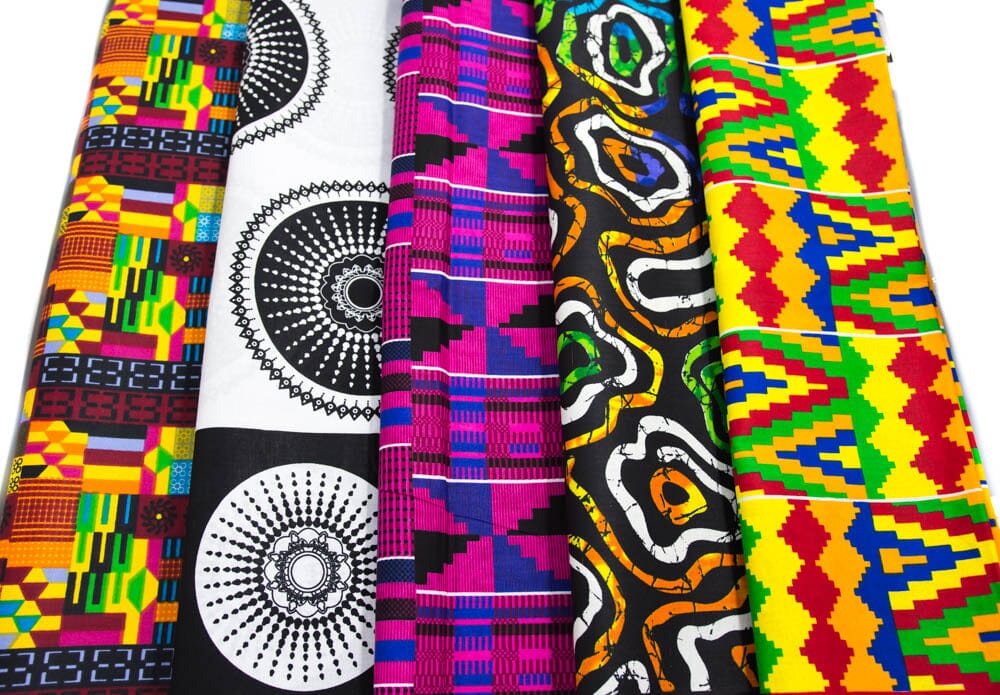 WP1805 - African Fabric Bundle, Ankara Quilt, 5 pieces of 1 Yard - Tess World Designs