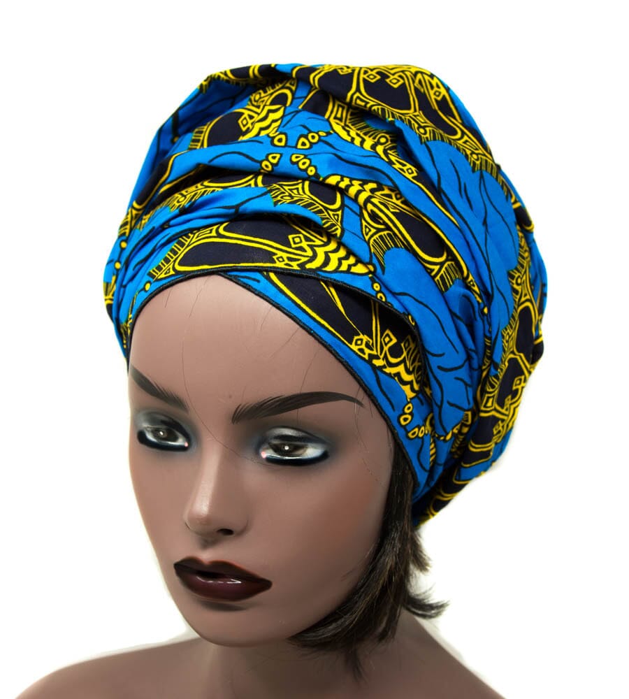 HT375 - Assorted Long African Headwraps, Ankara headwraps - Tess World Designs