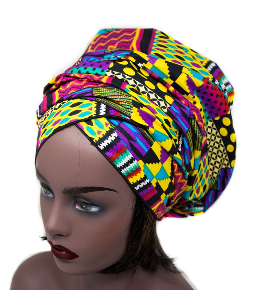 HT375 - Assorted Long African Headwraps, Ankara headwraps - Tess World Designs