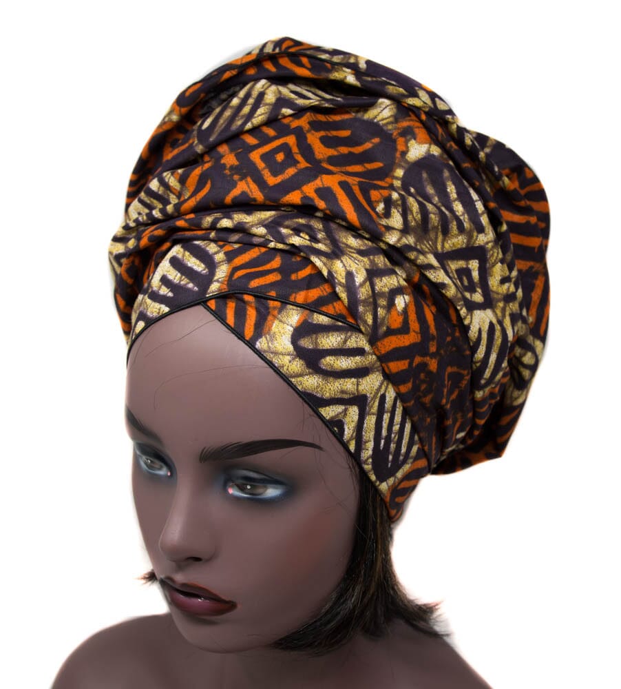 HT376 - Assorted Long African Headwraps, Ankara Fabric headwraps - Tess World Designs