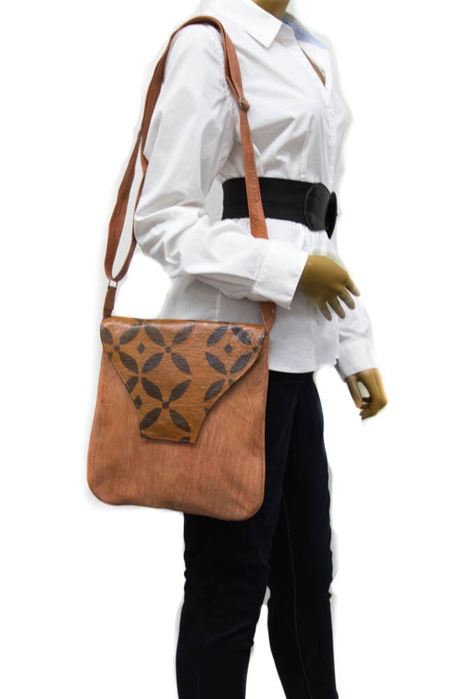 WP142 - Handmade African leather West African Shoulder bag - Tess World Designs