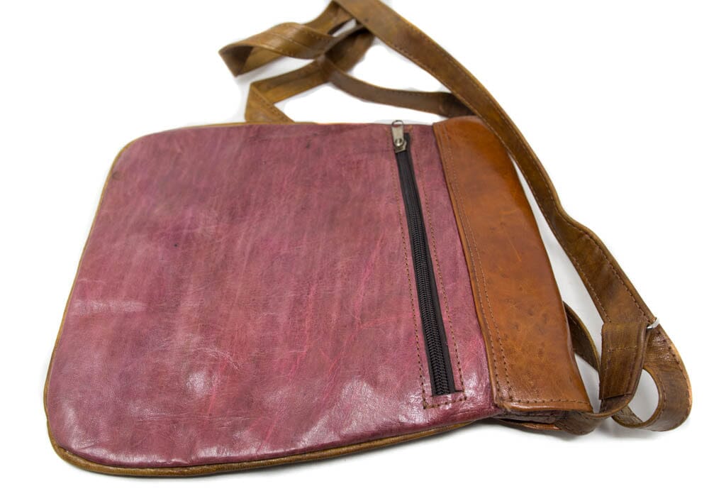 WP142 - Handmade African leather West African Shoulder bag - Tess World Designs
