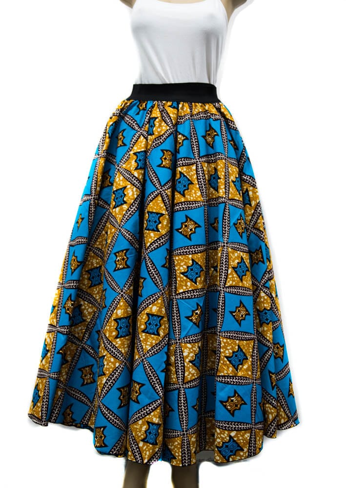 DW57 - Maxi Skirt African clothing Full Circular Tess World Designs Long Skirts -Measurement in Description - Tess World Designs