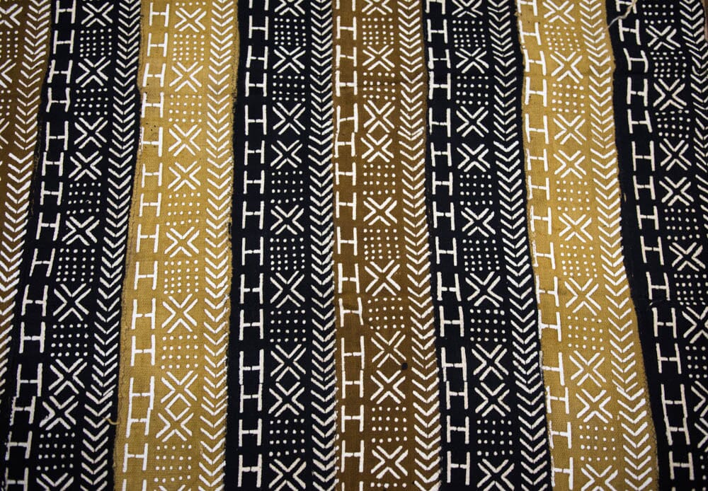 MC284 - Black, Brown Authentic Bogolan Handwoven Mudcloth Fabric, from Mali - Tess World Designs