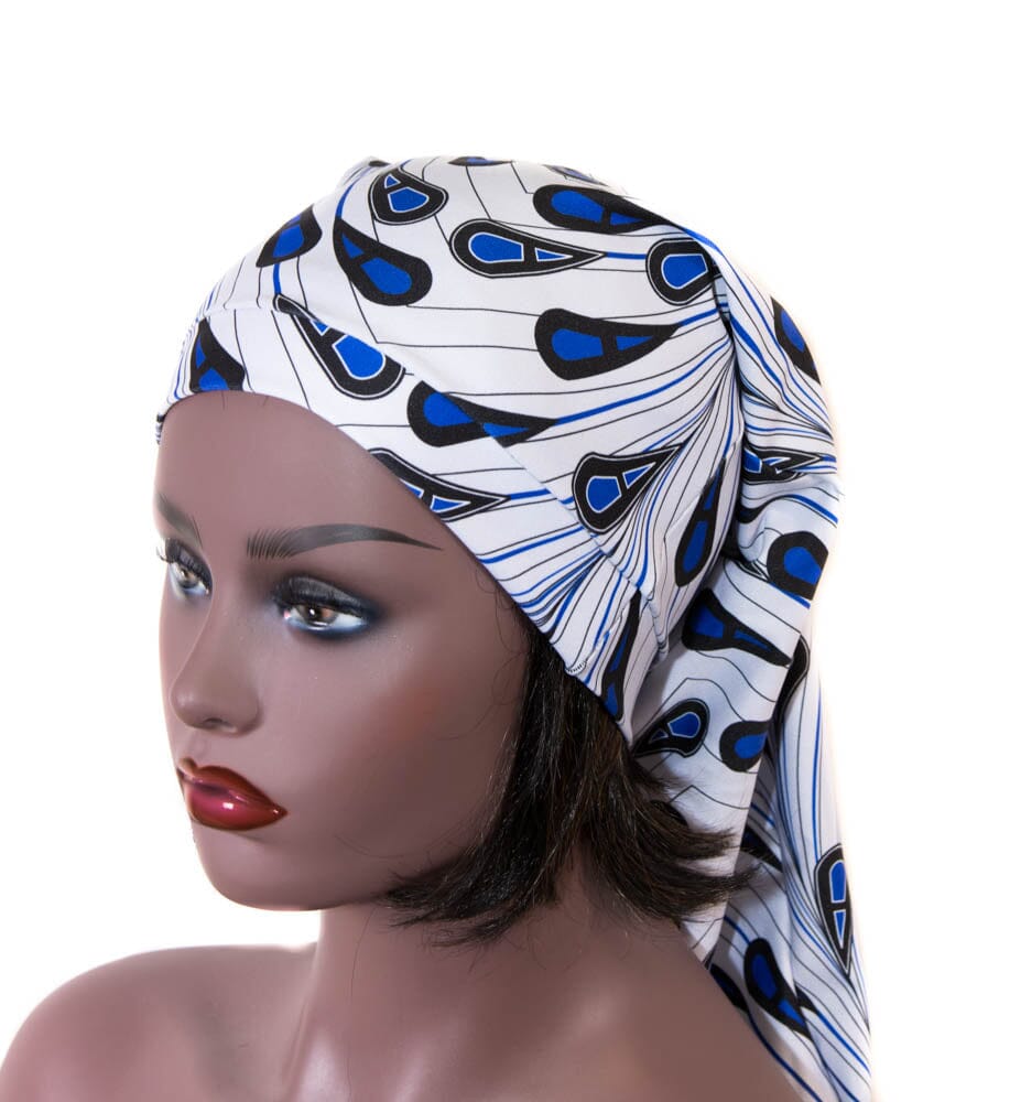 SHT14 -  African Head wraps Pull-N-Tuck Pink & Purple Stretch Scarf Tubular headwrap - Tess World Designs