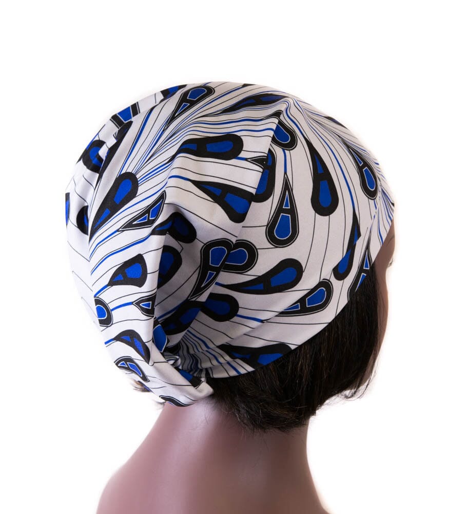SHT14 -  African Head wraps Pull-N-Tuck Pink & Purple Stretch Scarf Tubular headwrap - Tess World Designs