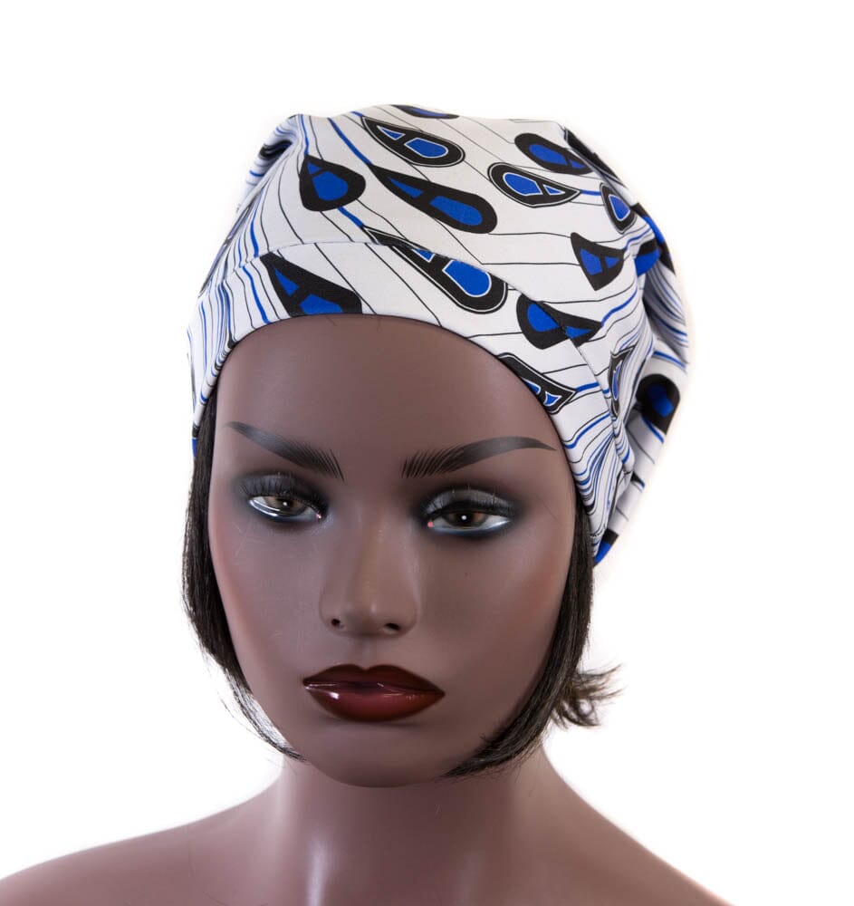 SHT14 -  African Head wraps Pull-N-Tuck Pink & Purple Stretch Scarf Tubular headwrap - Tess World Designs