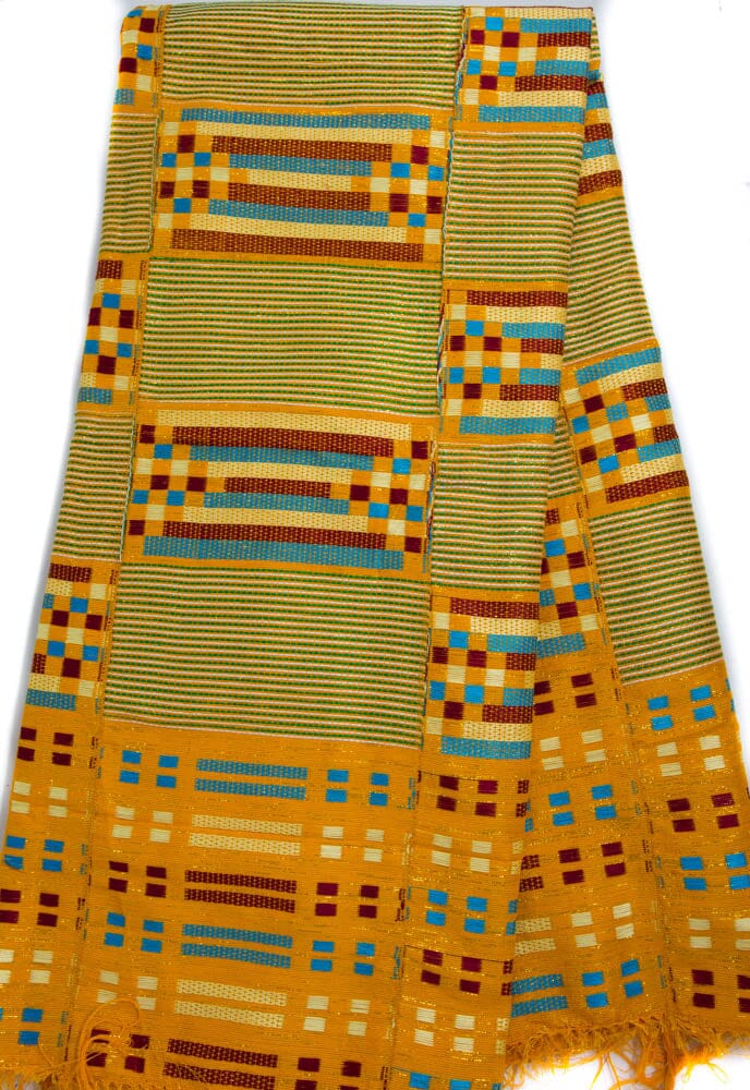 WK189 - Authentic Ghana Kente Cloth One Female One Piece Handwoven Ewe Kete - Tess World Designs