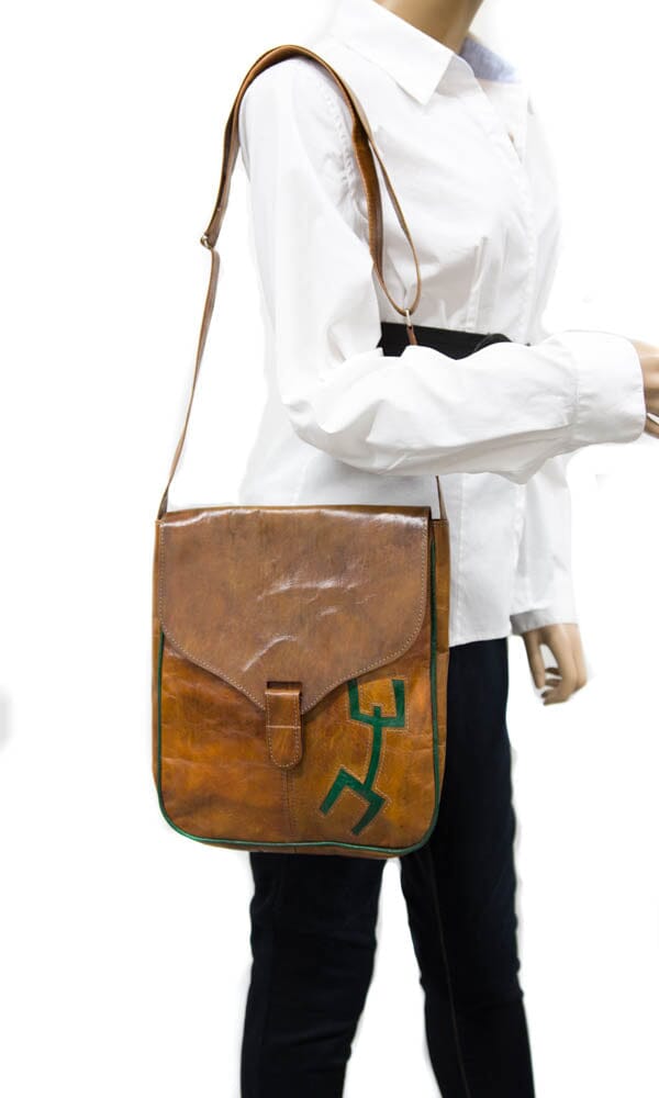 WP154 - Handmade African leather Dogon West African Shoulder bag - Tess World Designs