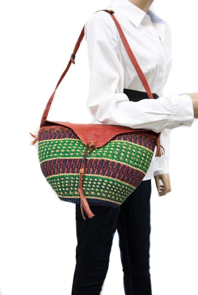 Ghana Bag/ Handmade bag/ Bolga Basket Bag/ BG135 - Tess World Designs