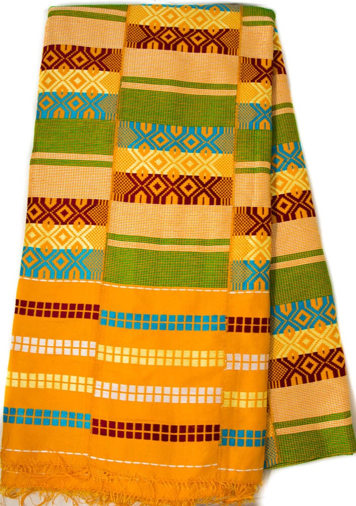 WK45 - Large Male Authentic Ghana Handwoven Kente Cloth Kete Cloth from Volta Region Nayra - Tess World Designs