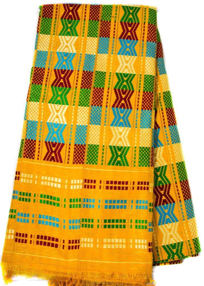 WK47-BGBG, Large Male/King Authentic Handwoven Kente Cloth from Africa Bonwire Kente - Tess World Designs