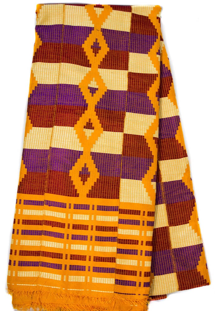 WK91 - Large Male/King, Authentic Handwoven Kente Cloth from Ghana/ Ehenyuive - Tess World Designs