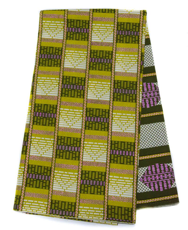 Quality Glitter African fabric/ lime Drop/Olive Drab metallic fabric WP1530-2 - Tess World Designs