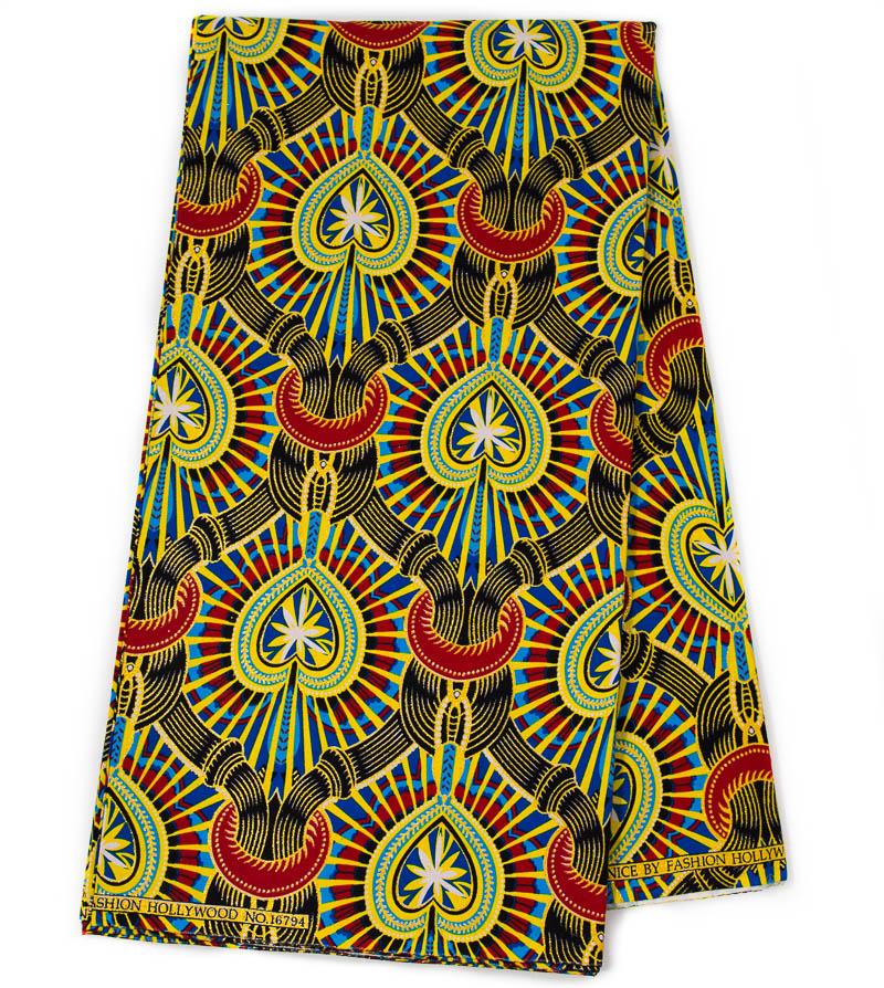 Glitter African fabric/ Red/Yellow Sweetheart metallic WP1540-2 - Tess World Designs