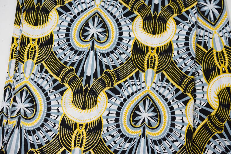Glitter African fabric/ Grey/White Sweetheart metallic WP1541-2 - Tess World Designs