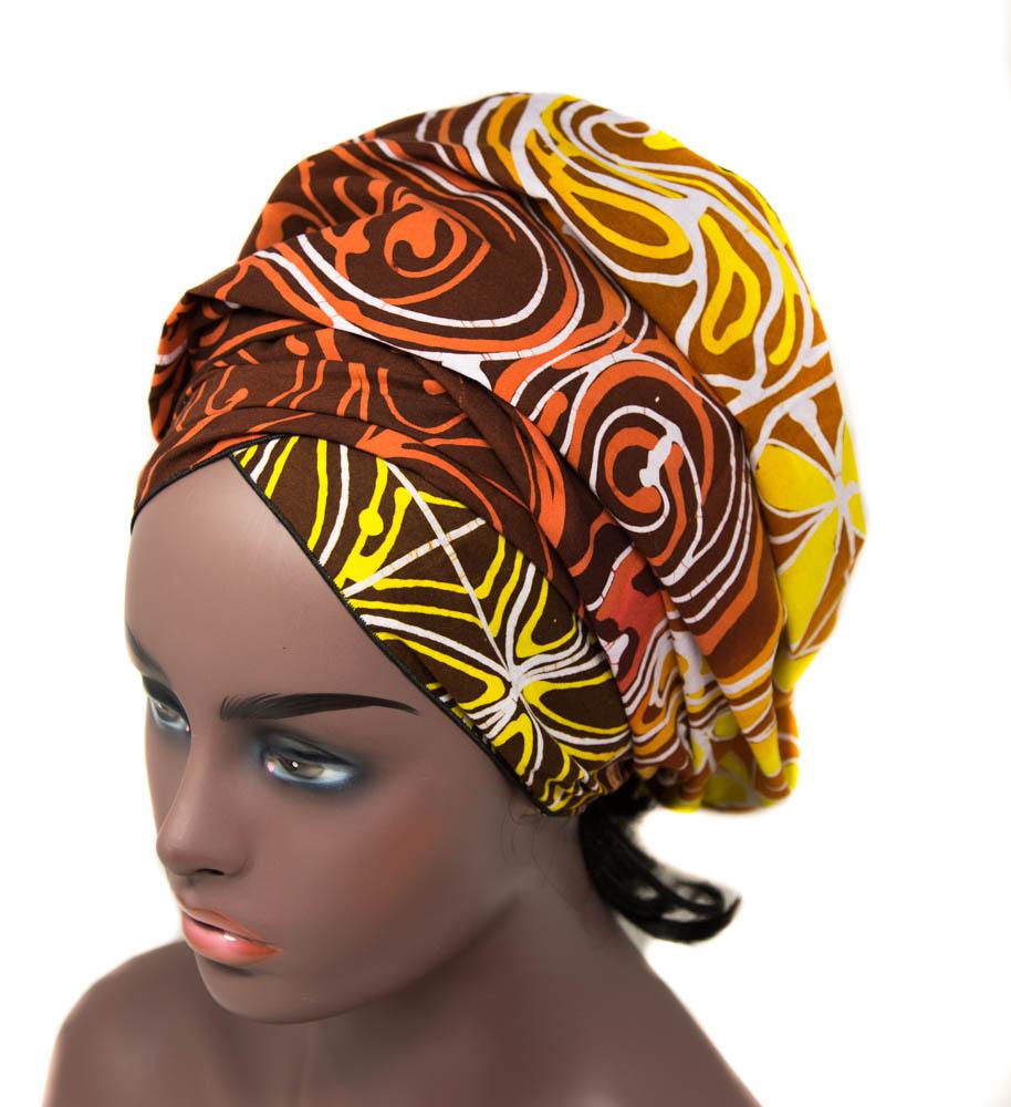 Hand painted batik headwrap/ Yawa African head WrapHT353 - Tess World Designs
