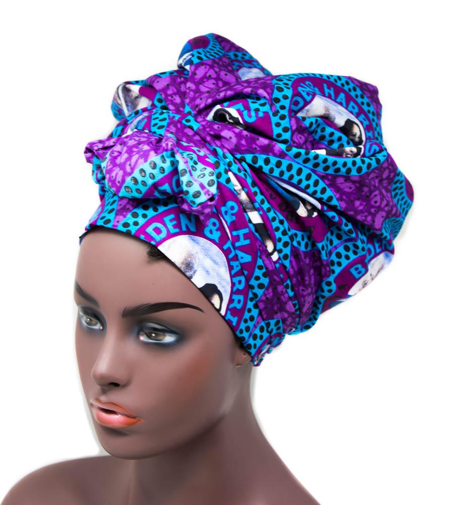 Biden/Harris African fabric Head wraps/ Kente headwraps / HT354 - Tess World Designs