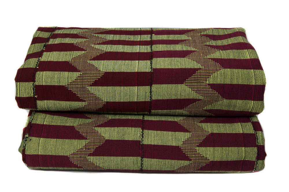 WK163 - 2-piece Queen Set, Authentic Handwoven Ewe Kete/Ghana Kente Cloth - Tess World Designs