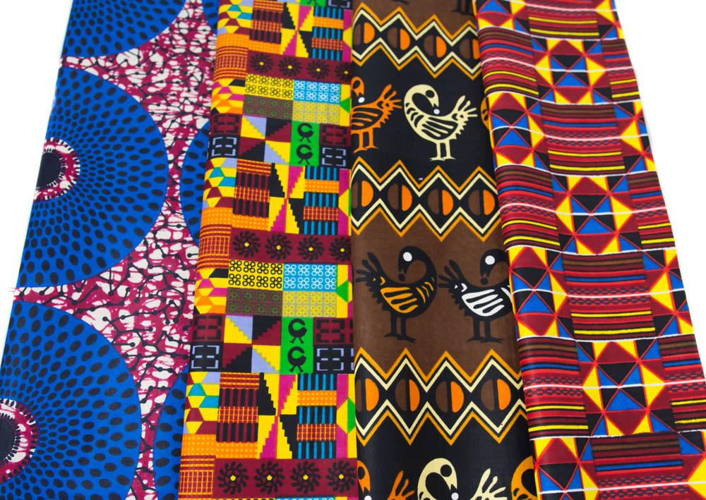 Two yard African Print Fabric bundle/ 4 pieces - WP1632 - Tess World Designs