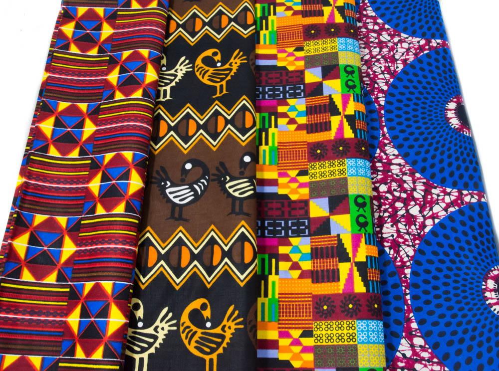 Two yard African Print Fabric bundle/ 4 pieces - WP1632 - Tess World Designs