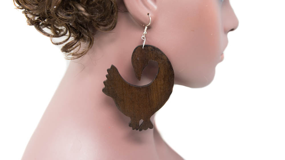 JW06 - Sankofa African jewelry | African Wooden Earring - Tess World Designs