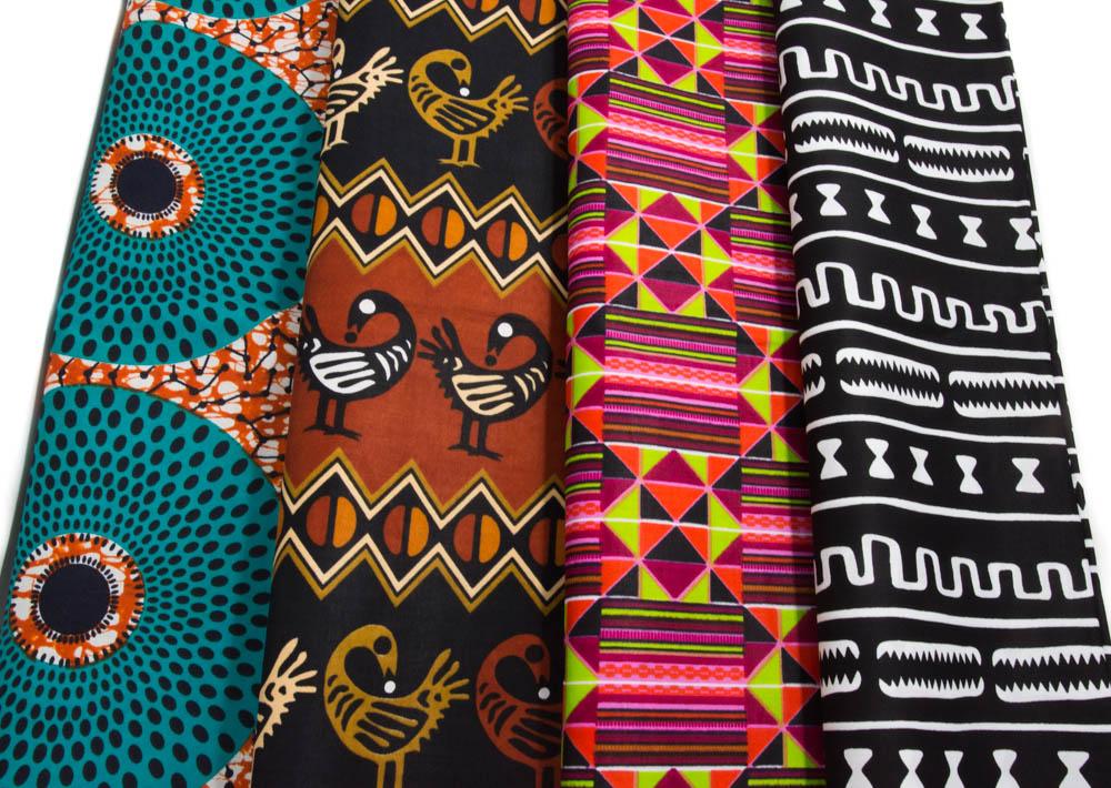 Two yard African Fabric bundle/ 4 pieces - WP1641 - Tess World Designs