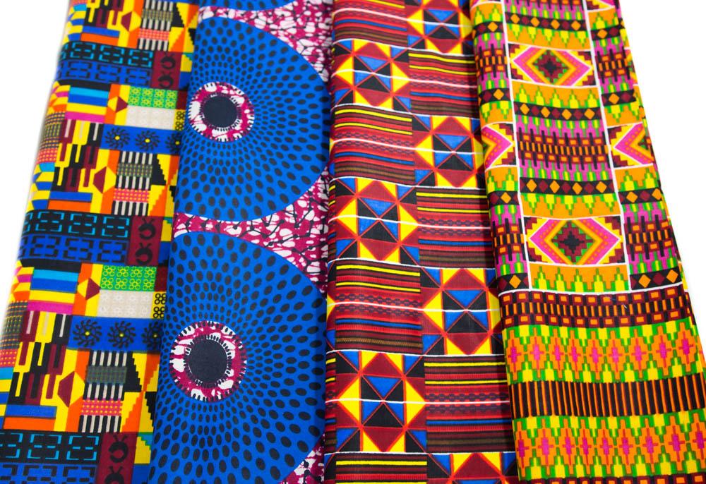 Two yard African Print Fabric bundle/ 4 pieces - WP1638B - Tess World Designs