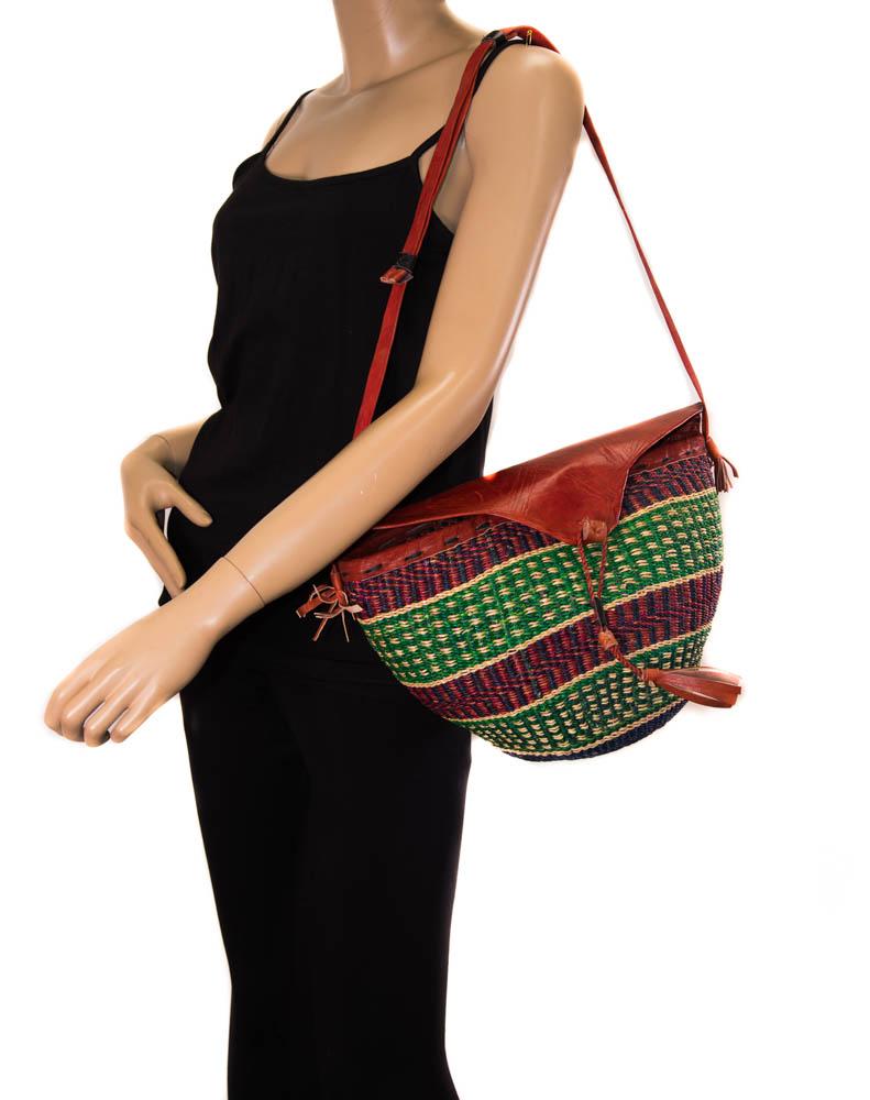 Ghana Bag/ Handmade bag/ Bolga Basket Bag/ BG135 - Tess World Designs