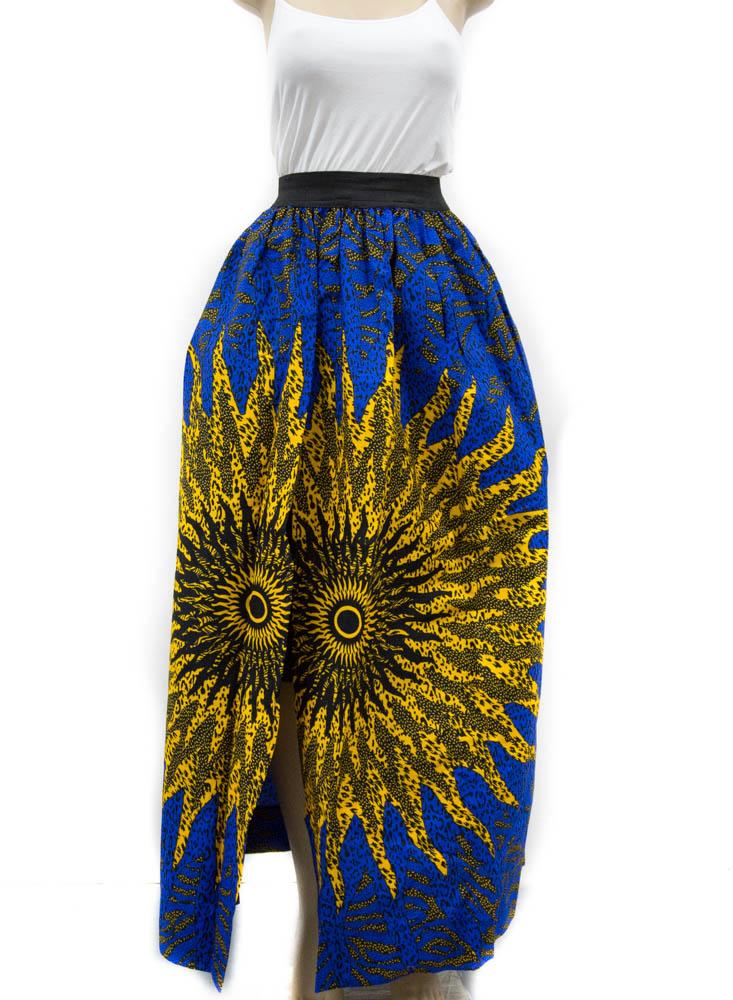 Blue Sunrise Slit Maxi Skirt/ African clothing/ Long Skirts/ DW35 - Tess World Designs