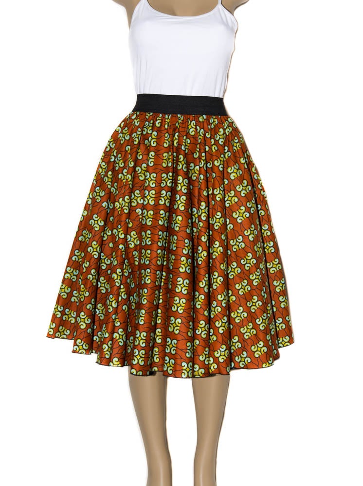 African clothing/ Humility / Strength Circular Maxi Skirt / Midi Skirts/ DW41 - Tess World Designs