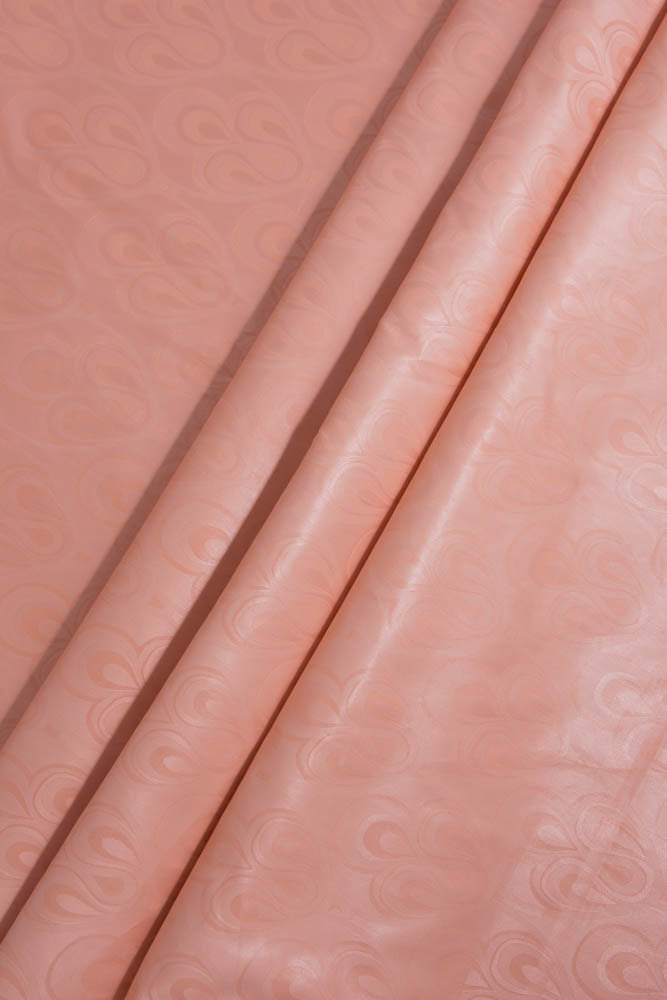 B108PEACH - Peach Guinea brocade, Soft Bazin riche fabric by the yard - Tess World Designs