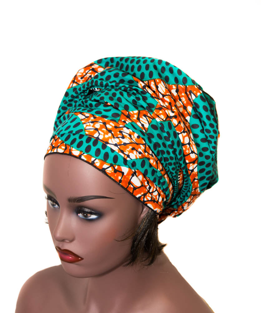 Teal African fabric Head wraps, African headwraps / HT362 - Tess World Designs