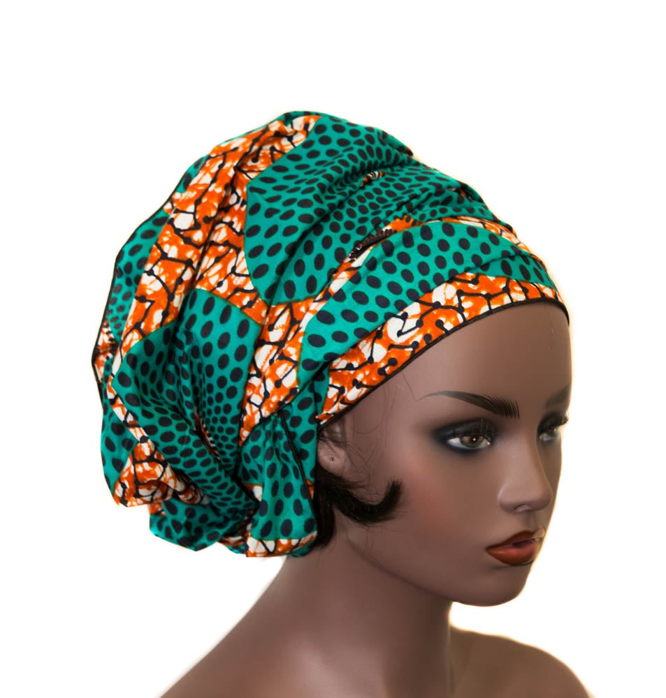 Teal African fabric Head wraps, African headwraps / HT362 - Tess World Designs