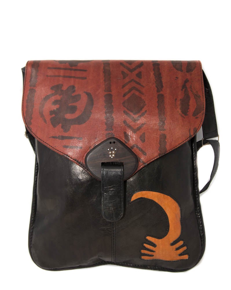 Handmade African leather bag/ West African bag BG115 - Tess World Designs