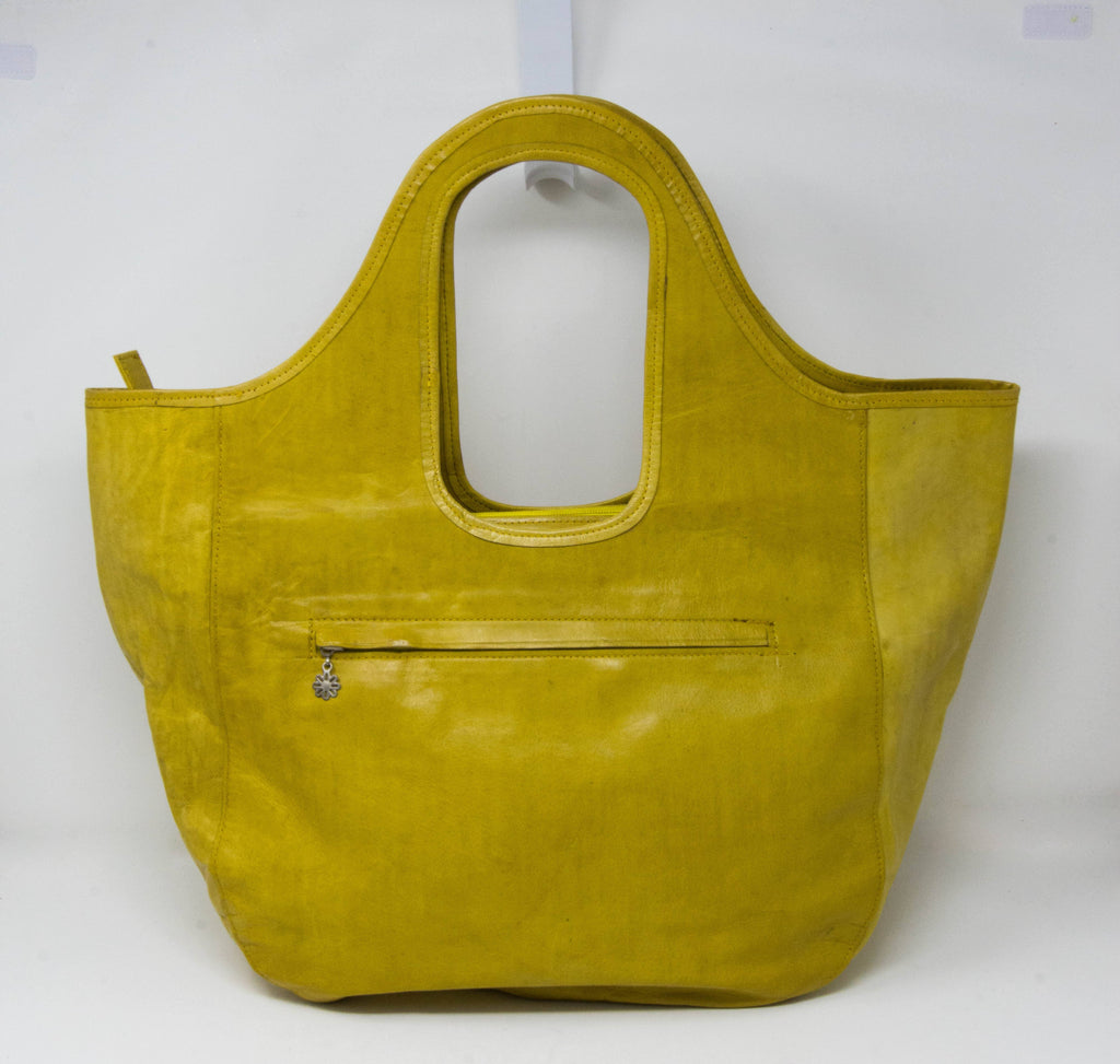 Handmade African leather bag / Tess World Designs/ Yellow Botota bag BG43 - Tess World Designs
