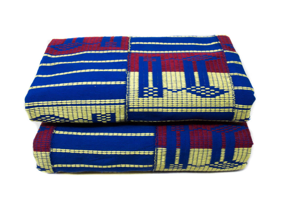 WK159 - 1 King, 2 Queen Set, Authentic hand Woven Kente Cloth from Ghana - Tess World Designs