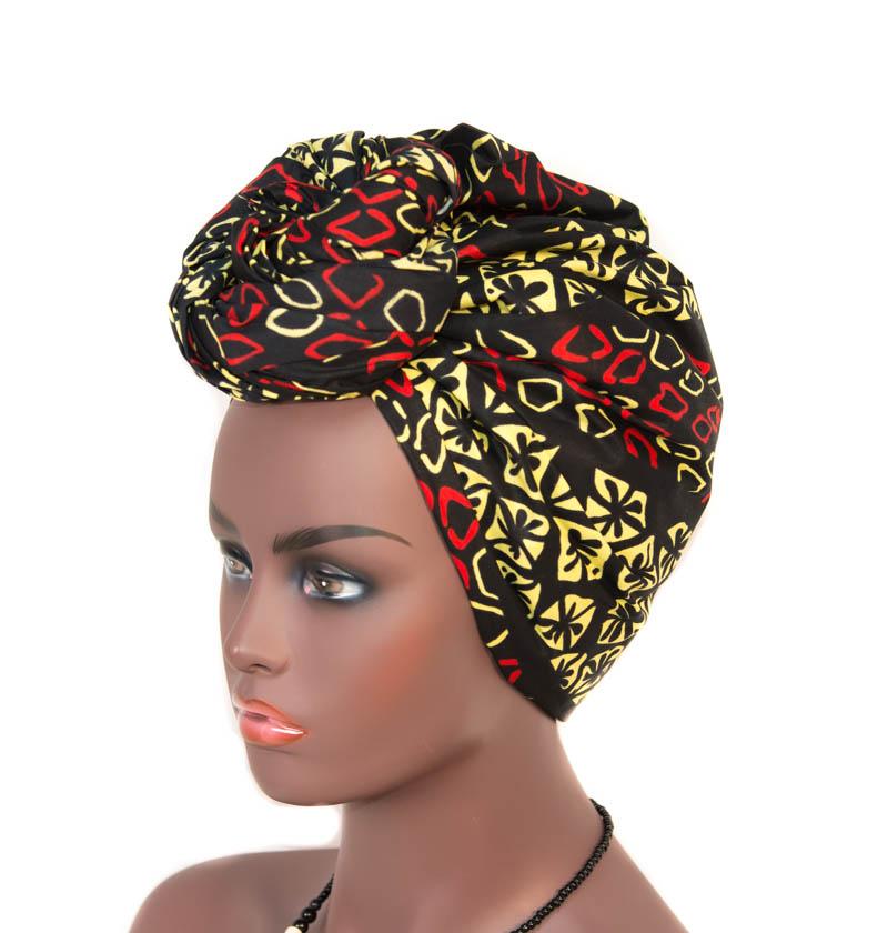Tribal head wraps for men/ women, black and red gravel HT303 - Tess World Designs