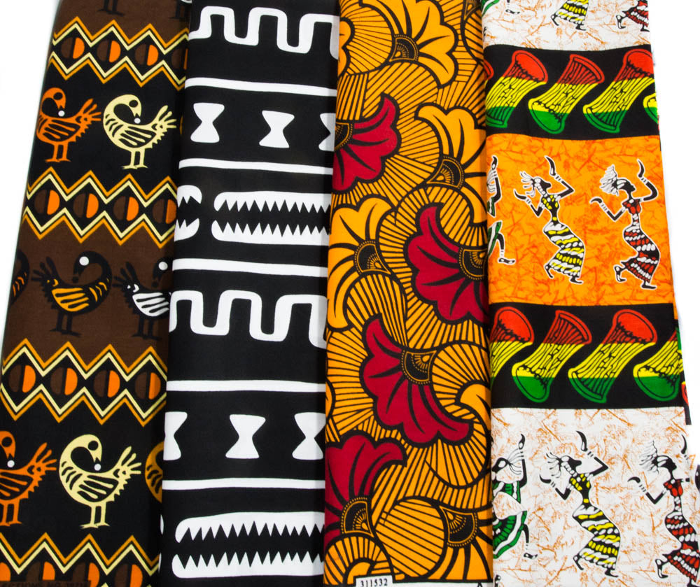 WP1720 - 2 yard African Material Fabric bundle/ 4 pieces - Tess World Designs