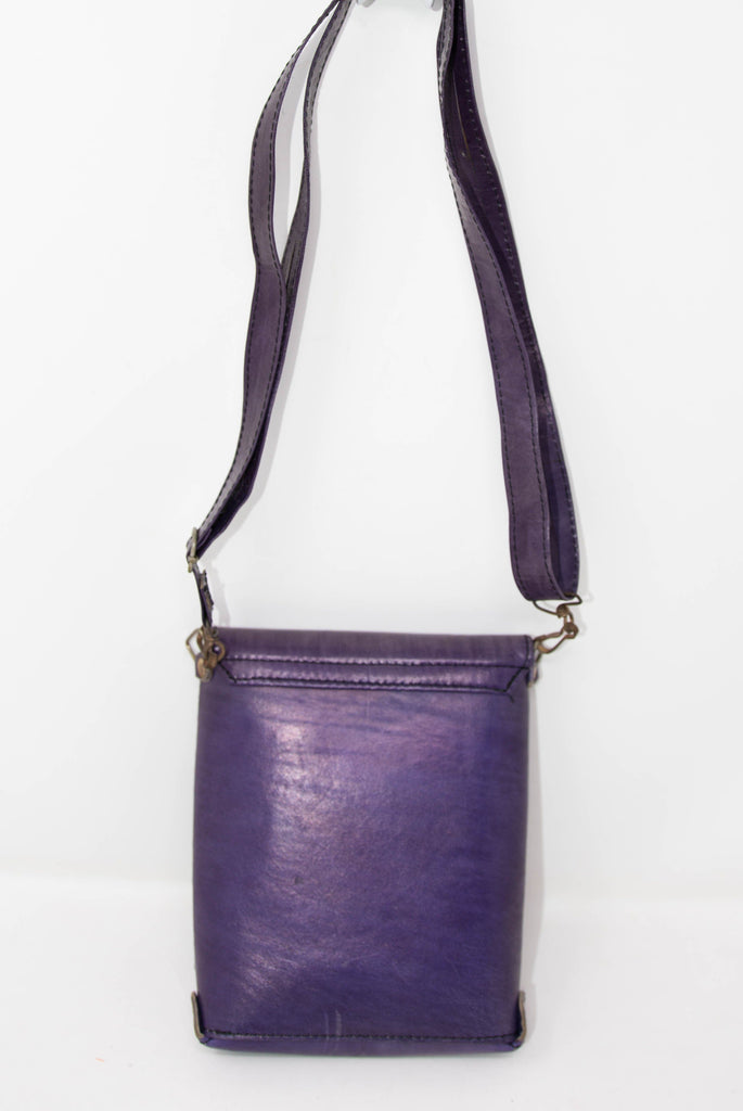 Handmade Purple leather Cross Body Bag/ Exclusive bag / Gift ideas/ BG66 - Tess World Designs